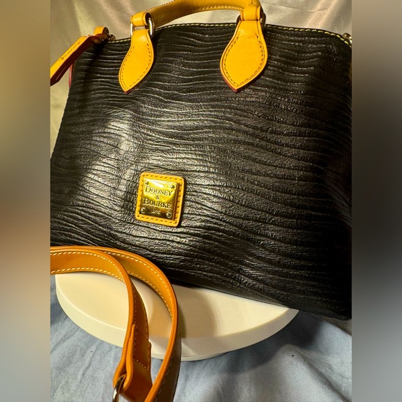 Dooney & Bourke Handbags - Dooney & Bourke Epi Leather Black Satchel – RARE ,10”Wx8” tall 4”deep